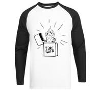 Accendino Firewalk - La Vita È Strana Prima della Tempesta T-Shirt Bianca Unisex da Baseball con Maniche Nere White Unisex Baseball Tee Black Sleeve T-Shirt