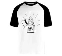 Accendino Firewalk - La Vita È Strana Prima della Tempesta T-Shirt Bianca Unisex da Baseball Manica Corta White Unisex Baseball Tee Short Sleeve T-Shirt