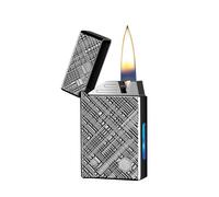 Accendino Intelligente a Comando Vocale, Accendino a Cherosene Retrò, 4 Modalità di Accensione, Serbatoio del Carburante Visibile, Cherosene Ricaricabile, Accendini da Trincea Antichi(Gray 2)