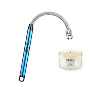 Accendino per candele, accendino elettrico, ricaricabile, al plasma, accendini lungo per candele, barbecue, fuochi d'artificio (blu)