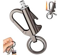 Accendino Permanent Match Infinite, accendino impermeabile riutilizzabile con portachiavi e apribottiglie, accendino a cherosene in metallo antivento for campeggio e trekking all'aperto(Black)