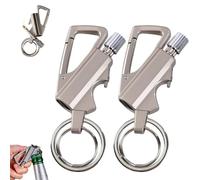 Accendino Permanent Match Infinity con portachiavi multiuso, accendino a cherosene 2 in 1, regalo for uomo all'aperto(2pack Silver)