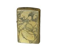 Accendino portatile a cherosene antivento in ottone con tappo a ribalta, ricaricabile, adatto come decorazione da collezione/regalo for uomo (cherosene non incluso)(Metallic)