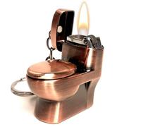 Accendino portatile antivento a butano, ricaricabile, creativo, tascabile, per WC, per camino, candela, campeggio, barbecue (gas non incluso).(Bronze)