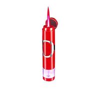 Accendino portatile in metallo for donna, antivento, fiamma rossa, ricaricabile, con finestra di controllo dell'aria visibile, ideale for il campeggio a lume di candela (butano non incluso)(Red)