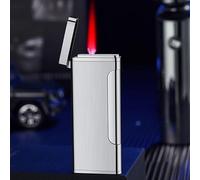 Accendino portatile sottile, mini torcia accendino, accendino a fiamma antivento con getto di sigaro con accendino ricaricabile a butano con fiamma regolabile, ottimo regalo for gli uomini for il comp
