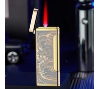 Accendino portatile sottile, mini torcia accendino, accendino a fiamma antivento con getto di sigaro con accendino ricaricabile a butano con fiamma regolabile, ottimo regalo for gli uomini for il comp