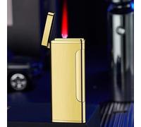 Accendino portatile sottile, mini torcia accendino, accendino a fiamma antivento con getto di sigaro con accendino ricaricabile a butano con fiamma regolabile, ottimo regalo for gli uomini for il comp