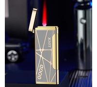 Accendino portatile sottile, mini torcia accendino, accendino a fiamma antivento con getto di sigaro con accendino ricaricabile a butano con fiamma regolabile, ottimo regalo for gli uomini for il comp