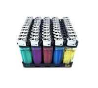 TEMPO DI SALDI Box Da 50 Accendini Colorati Trasparenti Con Accensione A Pietrina