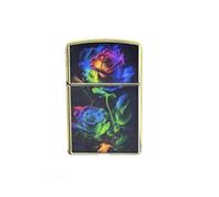 Accendino Vintage Embossed Fortune, un classico accendino a cherosene con tappo a ribalta e fiamma morbida, con texture artistica, un regalo perfetto for i collezionisti,(Gold1)