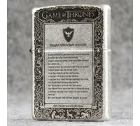 Accendino Zippo 121FB Argento Antico Design Personalizzato/Game of Throne Nig...