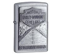 Zippo H-D-American Legend PLACCA, Accendino Antivento, Ricaricabile a Benzina Unisex Adulto, Cromo, Regular 5.7 x 3.7 x 1.2 cm