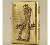Accendino Zippo 204B Classic Custom 2 Side Engraving/Marlboro Cowboy nuovo co...