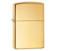 Accendino Zippo® Classic High Polish Brass 254B, Accendino Antivento Ricaricabile Zippo, Realizzato in Metallo con Caratteristico "click" Zippo, Color Oro, Made in USA, Ottima Idea Regalo