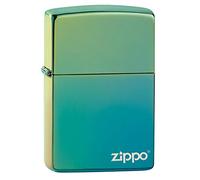 Accendino Zippo® Classic High Polish Teal 49191ZL, Accendino Antivento Ricaricabile Zippo, Realizzato in Metallo con Caratteristico "click" Zippo, Color Azzurrino, Made in USA, Ottima Idea Regalo