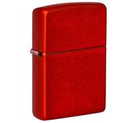Accendino Zippo® Classic Metallic Red 49475, Accendino Antivento Ricaricabile Zippo, Realizzato in Metallo con Caratteristico "click" Zippo, Color Rosso, Made in USA, Ottima Idea Regalo