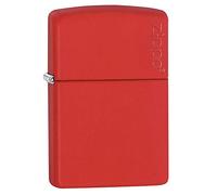 Accendino Zippo® Classic Red Matte Zippo Logo 233ZL, Accendino Antivento Ricaricabile Zippo, Realizzato in Metallo con Caratteristico "click" Zippo, Color Rosso, Made in USA, Ottima Idea Regalo