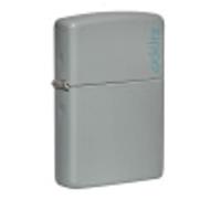 Accendino Zippo® Flat Grey con Logo 49452ZL, Accendino Antivento Ricaricabile Zippo, Realizzato in Metallo con Caratteristico "click" Zippo, Color Grigio Opaco, Made in USA, Ottima Idea Regalo