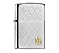 Accendino Zippo Four Leaf Clover Cromato Quattro Foglie Di Trifoglio