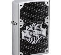 Zippo H-D-Carbon Fiber Accendino, Ottone, Cromo e Nero, Regular 5.7 x 3.7 x 1.2 cm