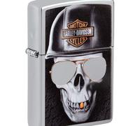 Accendino Zippo® Harley-Davidson® 29739, Accendino Antivento Ricaricabile Zippo, Realizzato in Metallo con Caratteristico "click" Zippo, Color Nero, Made in USA, Ottima Idea Regalo