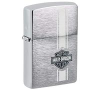 Accendino Zippo® Harley-Davidson 49828, Accendino Antivento Ricaricabile Zippo, Realizzato in Metallo con Caratteristico "click" Zippo, Color Argento Satinato, Made in USA, Ottima Idea Regalo
