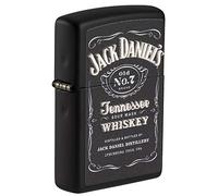 Accendino Zippo® Jack Daniel's 49281, Accendino Antivento Ricaricabile Zippo, Realizzato in Metallo con Caratteristico "click" Zippo, Color Nero Opaco, Made in USA, Ottima Idea Regalo