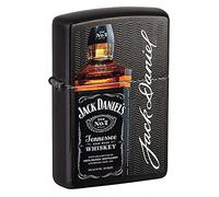 Accendino Zippo® Jack Daniel's 49321, Accendino Antivento Ricaricabile Zippo, Realizzato in Metallo con Caratteristico "click" Zippo, Color Nero, Made in USA, Ottima Idea Regalo