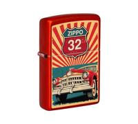 Accendino Zippo originale - Garage Zippo 32 Edition in rosso metallizzato con stampa