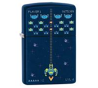Accendino Zippo® Pixel Game Design 49114, Accendino Antivento Ricaricabile Zippo, Realizzato in Metallo con Caratteristico "click" Zippo, Color Blu, Made in USA, Ottima Idea Regalo