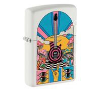Accendino Zippo Retro Music Design Antivento Bianco