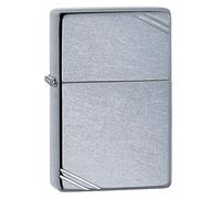 Accendino Zippo Street Chrome Vintage with Slashes 267, Accendino Antivento Ricaricabile Zippo, Realizzato in Metallo con Caratteristico "click" Zippo, Color Argento, Made in USA, Ottima Idea Regalo