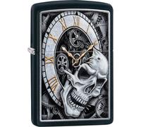 Accendino Zippo Teschio Orologio Nero Accendino A Benzina
