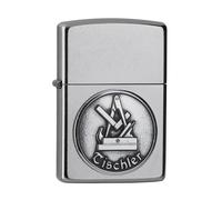 Accendino Zippo Tischler Emblema Stemma In Cromo Accendino A Benzina