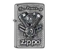Accendino Zippo V-Motor Argento Accendino A Benzina Motorsport