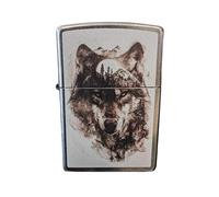 Accendino Zippo Wolf Stare Edizione Speciale Metallo Argento
