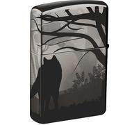 Accendino Zippo Wolves 49188 Antivento Ricaricabile Unisex Metallo Grigio Nero