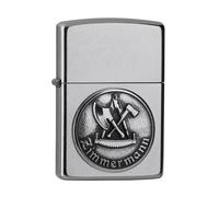 Accendino Zippo Zimmermann Emblema Stemma Cromato Accendino A Benzina