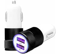 Accendisigari Caricabatterie USB Nero Compatibile Oppo A6 Pro 4G CPH2799 -> Doppia Porta USB X2 Car Charger 12/24V - Standard CE