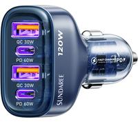 Accendisigari USB,120W 4 Porte 12V 24V PD QC Tipo C Carica Rapida Caricatore Aut