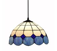 Accensione a Ciondolo in Stile Tiffany per la Cucina Isola Funzione da 12 "Lampade a Sospensione in Vetro colorato Lampada a 1 lutto Ampiccarsi per Il corridoio della Camera da Pranzo Camera da