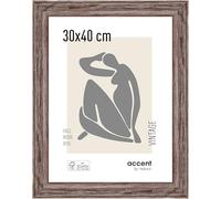 accent by nielsen cornice per foto, 30 x 40 cm, legno, Nero, cornice per fotoper appenderein formato verticale e orizzontale, vetro vero, Vintage