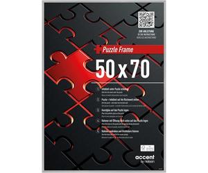 accent by nielsen cornici per puzzle, 50 x 70 cm, alluminio, Estructura Plata Mate, cornice per posterin formato verticale e orizzontale, vetro sintetico, Puzzle