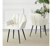 Accent - Set di 4 poltrone a pozzetto, in tessuto moderno, per il tempo libero, sala da pranzo, con braccioli e schienale, per soggiorno, camera da letto, sala trucco