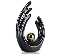 Accento decorativo nero per la casa, decorazioni per il tavolo da pranzo della metà del secolo scorso, statua e scultura in ceramica di arte astratta per la decorazione di pezzi centrali per il tavolo