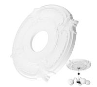 Accento del medaglione del soffitto: design elegante, struttura in PU, stile classico, elemento architettonico decorativo che migliora l'atmosfera interna | per il montaggio di lampadari in cucina, co