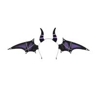 Accento in corno pipistrello con dettagli, Purple | Design con corno pipistrello con peluche e dettaglio catena per eventi in costume Halloween e