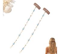 Accento per capelli da sirena da spiaggia: dettagli di stelle marine e perline per le donne, accessorio per capelli a strati con clip Boho per vacanze al mare, matrimoni e festival (2pcs)