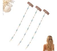 Accento per capelli da sirena da spiaggia: dettagli di stelle marine e perline per le donne, accessorio per capelli a strati con clip Boho per vacanze al mare, matrimoni e festival (3pcs)